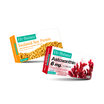 Hi-Balanz Astaxanthin 6 mg. Plus Olive oil 1 กล่อง + Isolated Soy Protein 1 กล่อง