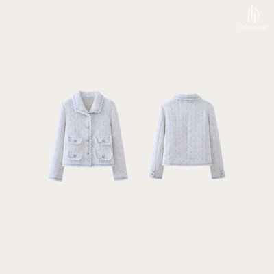 Heart Buttons Jacket เสื้อแจ็คเก็ตผ้าทอ ดีเทลกระดุมรูปหัวใจ ใส่คลุม กันหนาวได้