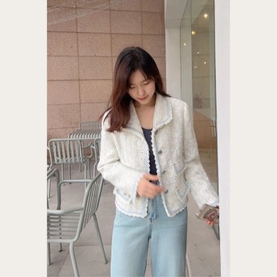 Heart Buttons Jacket เสื้อแจ็คเก็ตผ้าทอ ดีเทลกระดุมรูปหัวใจ ใส่คลุม กันหนาวได้