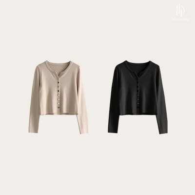 Brooklyn Knitted Cardigan เสื้อคาร์ดิแกนไหมพรม คอวี