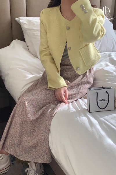 MICHELLE Tweed Jacket เสื้อคลุมผ้าทวิตทรงสวยสไตล์เกาหลี