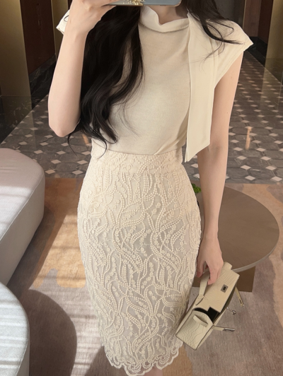 Pochelle tie cap sleeve knit top