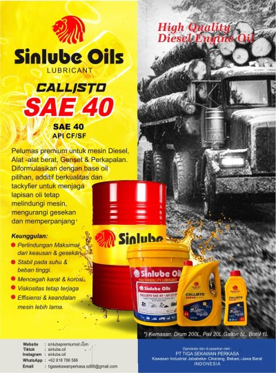 SINLUBE CALLISTO SAE 40 - API CF/SF