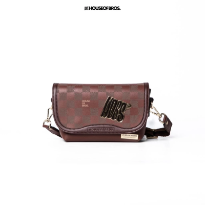 Monogram - กระเป๋าสะพายข้าง แบรนด์ HOBS (100% Genunie) รุ่น Monogram ขนาด 12 นิ้ว และ 9 นิ้ว