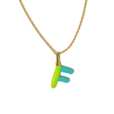 Alphabet Necklace in Green Blue