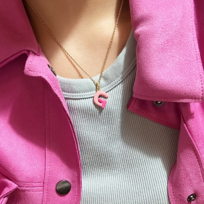 Alphabet Necklace in Pink