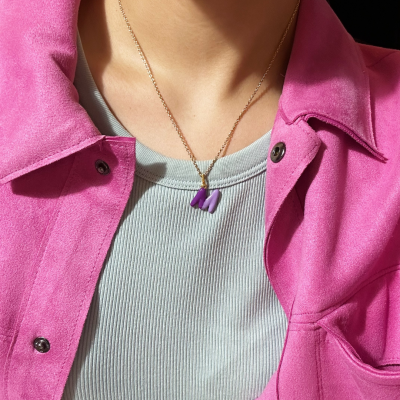 Alphabet Necklace in Purple
