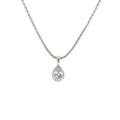 Mini Ball Necklace with Bezel Pendant