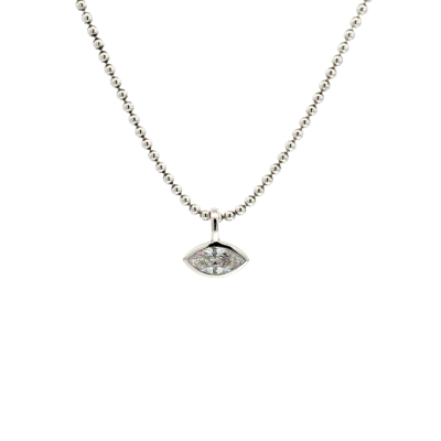 Mini Ball Necklace with Bezel Pendant