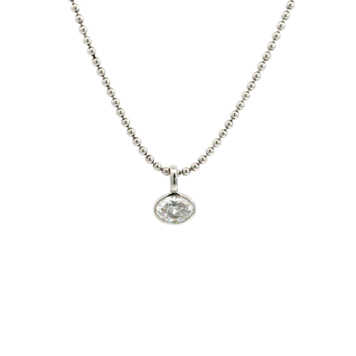 Mini Ball Necklace with Bezel Pendant