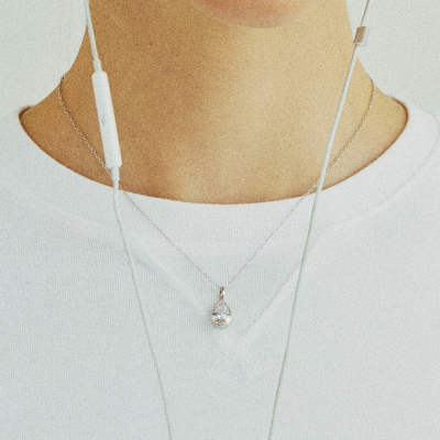 Cable Chain Necklace with Bezel Pendant