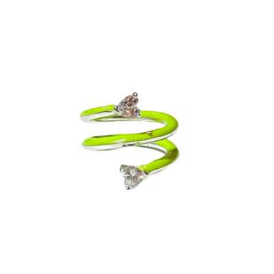 Double Wrap Heart Enamel Ring