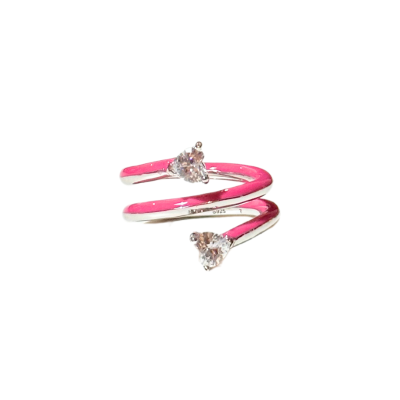 Double Wrap Heart Enamel Ring