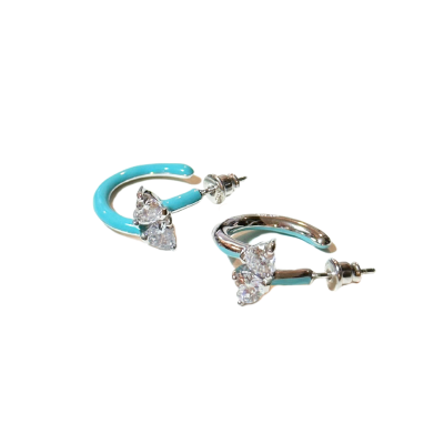 Double Wrap Heart Enamel Earrings