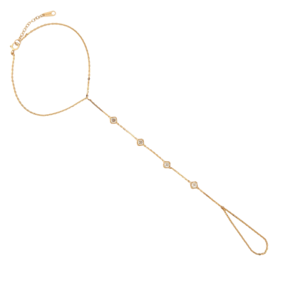 Asscher Cut Diamond Hand Bracelet