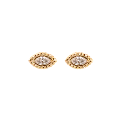 Marquise Rope Lab Grown Diamond Stud Earrings
