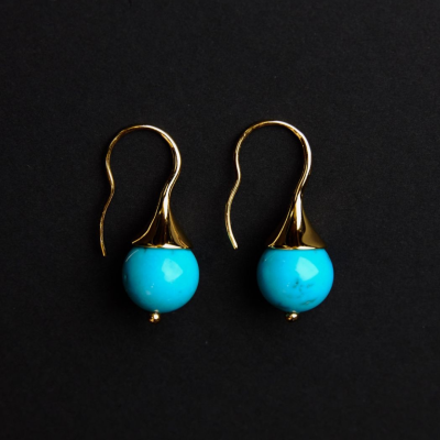Sphere Turquoise Earrings