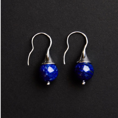 Sphere Lapis Lazuli Earrings