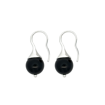 Sphere Onyx Earrings