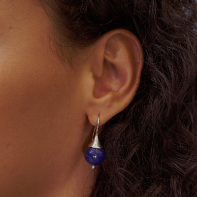 Sphere Lapis Lazuli Earrings