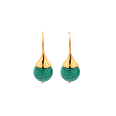 Sphere Malachite Earrings