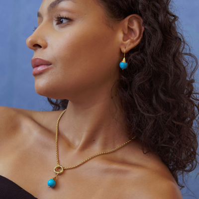 Sphere Turquoise Earrings