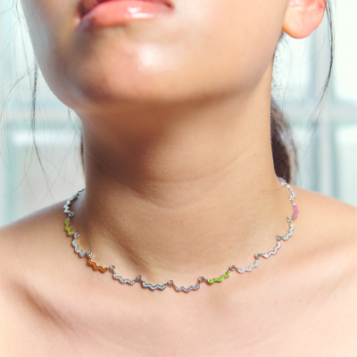 Wave Enamel Necklace