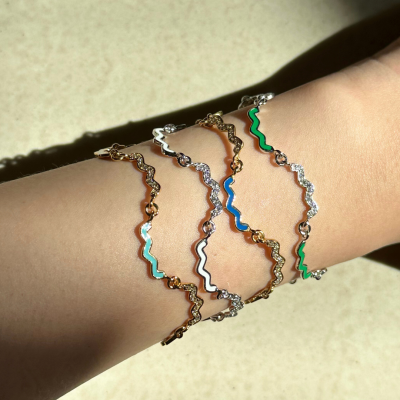 Wave Enamel Bracelet