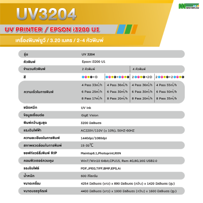 เครื่องพิมพ์ยูวี UV3204 UV PRINTER VIGO-JET