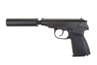 WE - MAKAROV BLACK WITH SILENCER ( GBB )