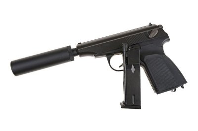 WE - MAKAROV BLACK WITH SILENCER ( GBB )