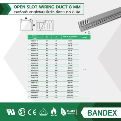 BANDEX WIRING DUDT แบบโปร่งขนาด 8mm.