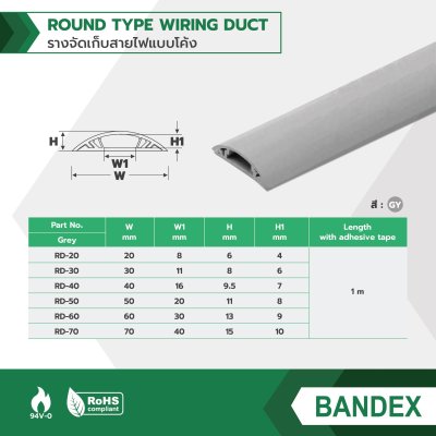 BANDEX WIRING DUCT รางจัดเก็บสายไฟแบบโค้ง