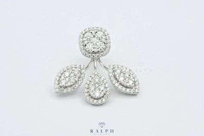 Diamond Leaf Petals Earrings