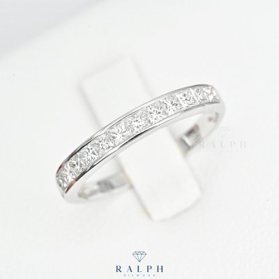 Princess Cut Diamond Half Ring