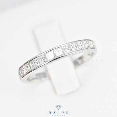 Princess Cut Diamond Half Ring