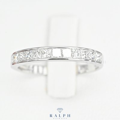 Princess Cut Diamond Half Ring