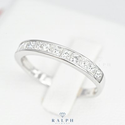 Princess Cut Diamond Half Ring
