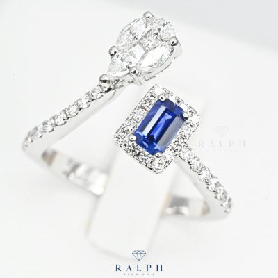 Sapphire Illusion Diamond Ring