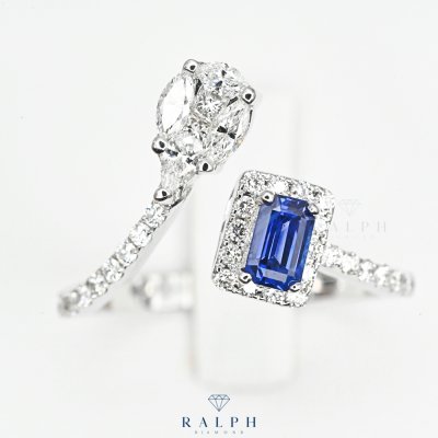 Sapphire Illusion Diamond Ring