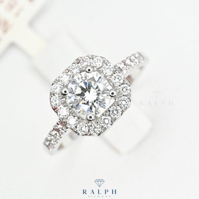 Halo Engagement Ring GIA Cert