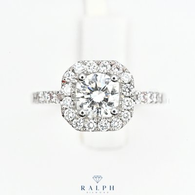 Halo Engagement Ring GIA Cert