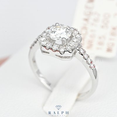 Halo Engagement Ring GIA Cert