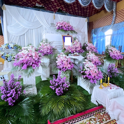 ดอกไม้งานศพ กอดอกไม้ 7 กอ ( ดอกไม้ผสม )