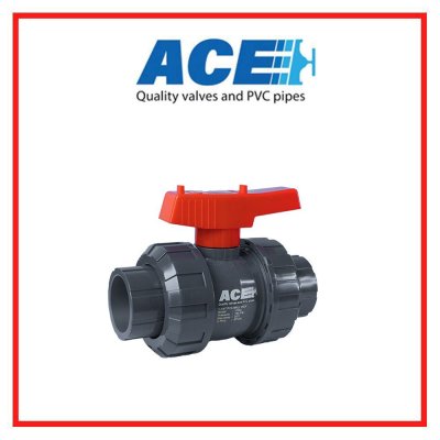 ACE TRUE UNION BALL VALVE 1.1/4" ABS Handle ABS Ball & Stem PVC Body EPDM Oring      ACE TRUE UNION BALL VALVE 1.1/4" ABS Handle ABS Ball & Stem PVC Body EPDM Oring     ACE TRUE UNION BALL VALVE 1.1/4" ABS Handle ABS Ball & Stem PVC Body EPDM Oring     AC