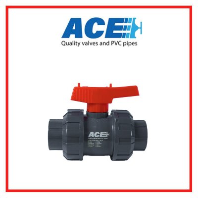 ACE TRUE UNION BALL VALVE 1.1/4" ABS Handle ABS Ball & Stem PVC Body EPDM Oring      ACE TRUE UNION BALL VALVE 1.1/4" ABS Handle ABS Ball & Stem PVC Body EPDM Oring     ACE TRUE UNION BALL VALVE 1.1/4" ABS Handle ABS Ball & Stem PVC Body EPDM Oring     AC