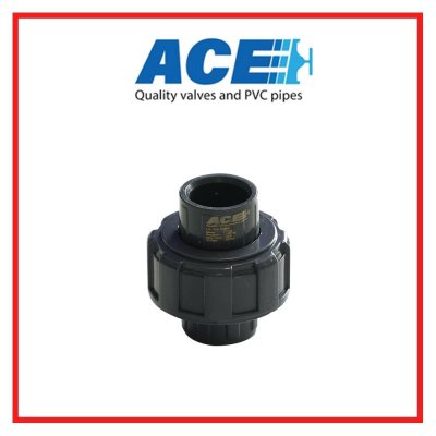 ACE PVC Socket Union ข้อต่อยูเนี่ยน 1/2" สวมท่อสีฟ้าทากาวทั้ง 2 ด้าน