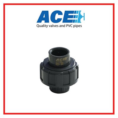 ACE PVC Socket Union ข้อต่อยูเนี่ยน 1/2" สวมท่อสีฟ้าทากาวทั้ง 2 ด้าน