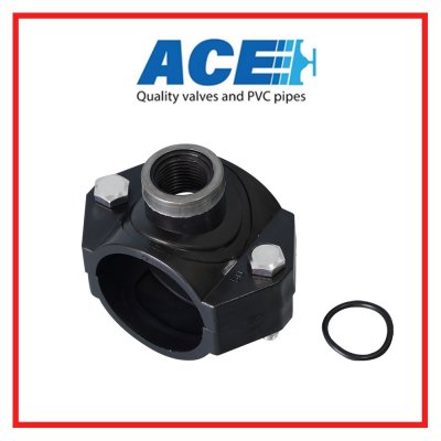 แคล้มรัดแยก Ø50*(1/2") มม. PP Compression Fitting Clamp Saddle Type A 50X1/2