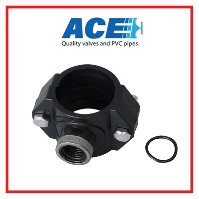 แคล้มรัดแยก Ø50*(1/2") มม. PP Compression Fitting Clamp Saddle Type A 50X1/2